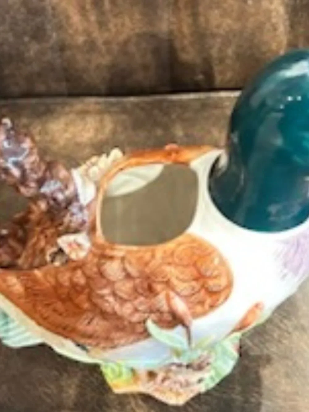 Vintage Hand Painted Mallard Duck Pitcher Jug